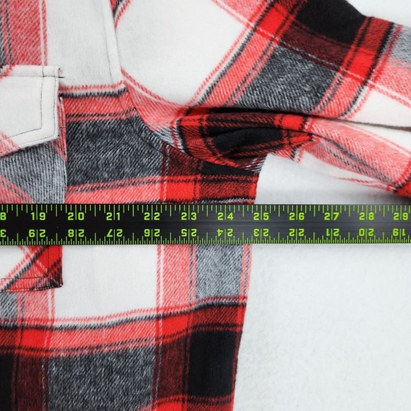 BB Dakota Shirt Jacket Womens XXL Red White Buffalo Plaid Steve Madden Shacket - Picture 3 of 11